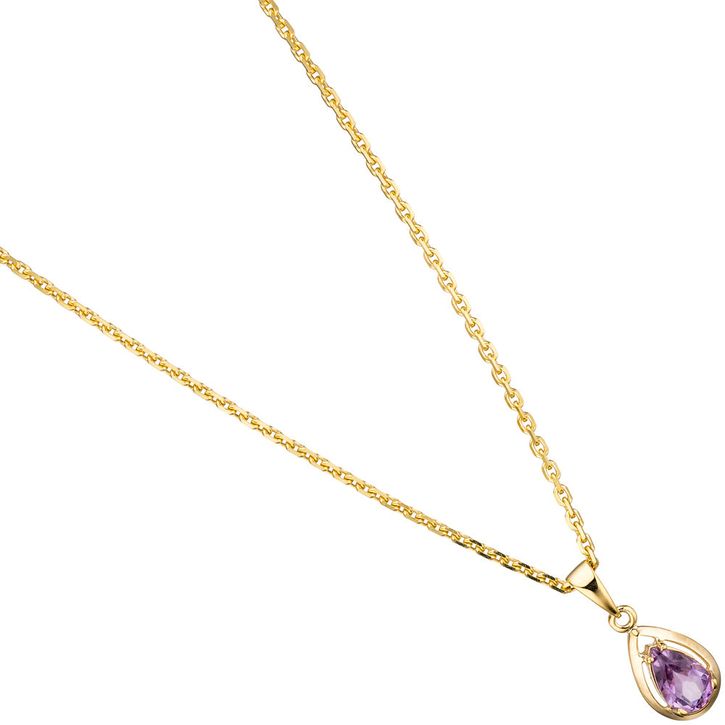 Anhänger Amethyst hellviolett Tropfen 333 Gold