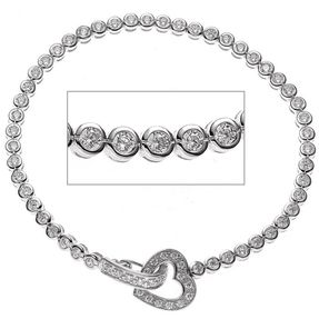 Armband Armkette aus 925 Silber mit Zirkonia weiß Armschmuck 19cm Damen