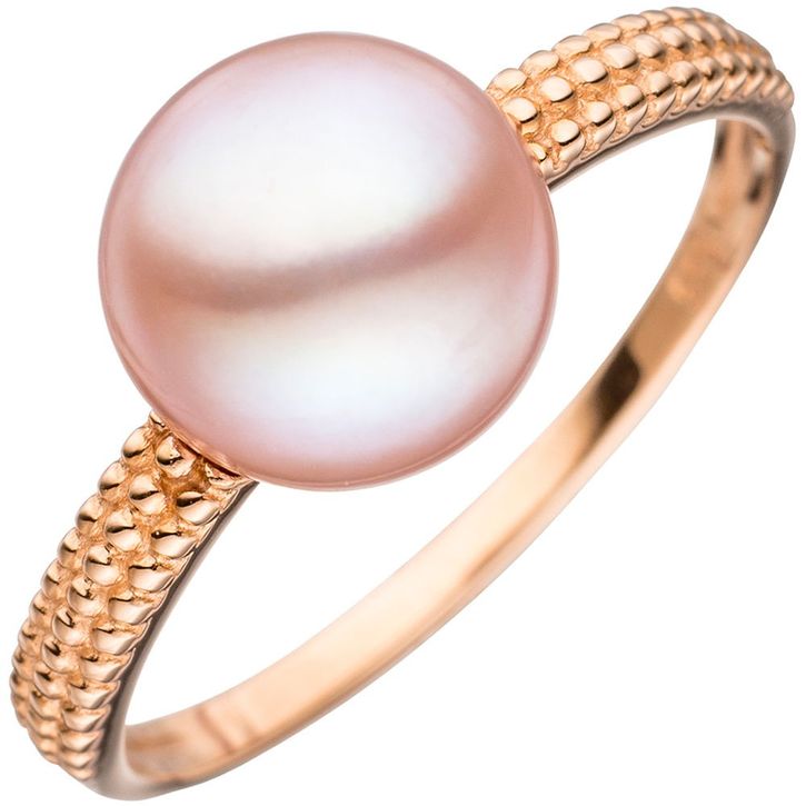 Ring mit Süßwasser-Zuchtperle rosa 585 Rotgold