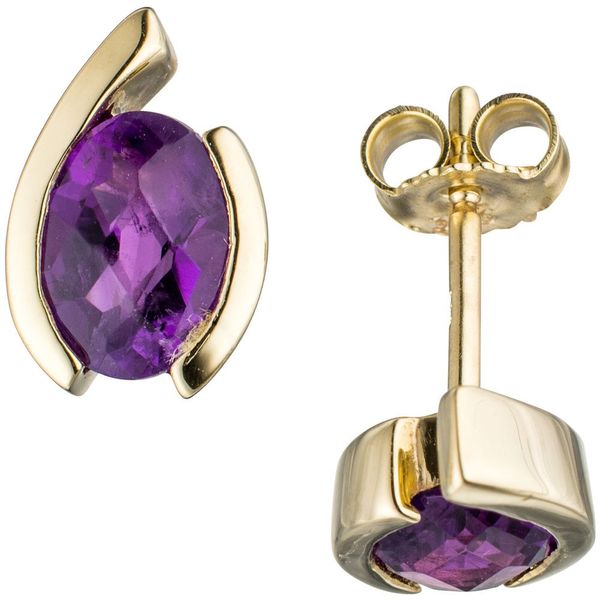 Ohrstecker mit Amethyst 333 Gelbgold