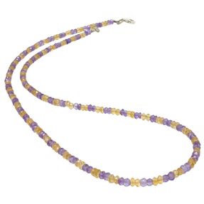 Edelsteinkette Kette Collier aus Amethyst & Citrin & Silber gelb violett Damen