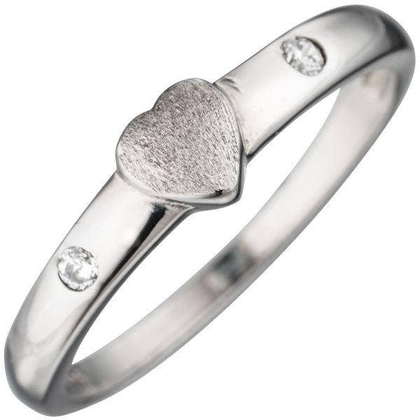 Ring Herz mit weißen Zirkonia 925 Silber