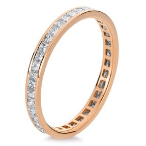 Memoire Ring aus 750 Rotgold 41 Diamanten Prinzess-Schliff 0,89ct TW-SI B:2,4mm