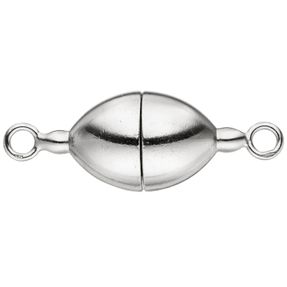 Verschluss 925 Silber Kettenschließe Kettenverschluss Magnet-Schließe Olivenform
