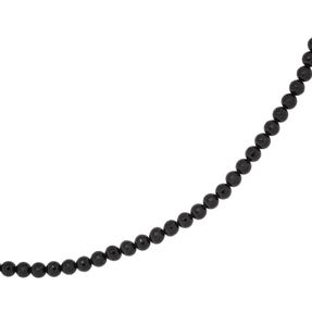 Kette Collier Halskette Onyx schwarz facettiert Edelstahl 80cm Edelsteinkette