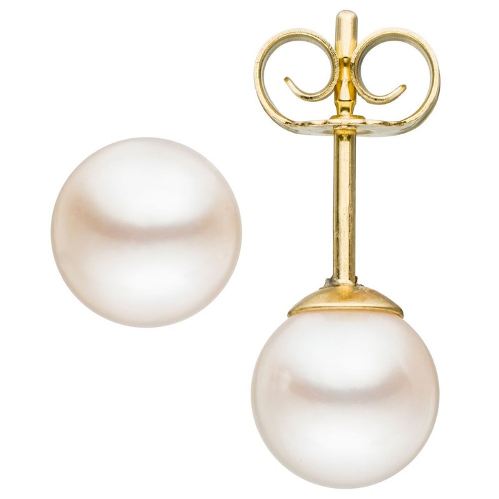 Ohrstecker mit Akoya Perlen 6-6,5mm 333 Gelbgold
