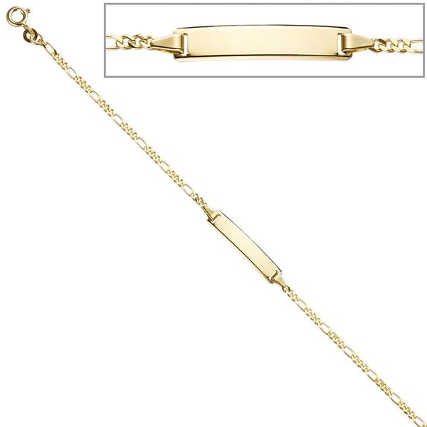 Schildband Figarokette aus 333 Gelbgold 16,5-18,5cm