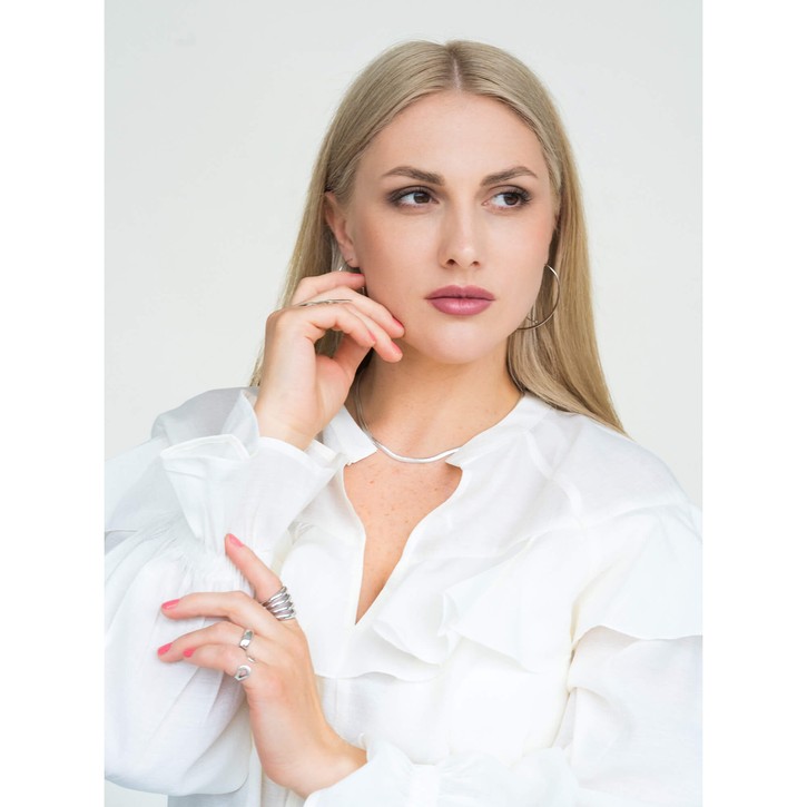 21mm breiter Ring mit Wölbungen aus 925 Silber