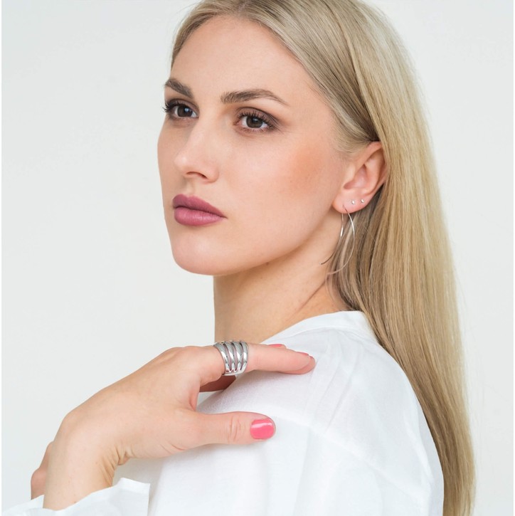 21mm breiter Ring mit Wölbungen aus 925 Silber