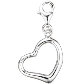 Anhänger Einhänger Herz Charm Dangle aus 925 Silber Sterlingsilber rhodiniert