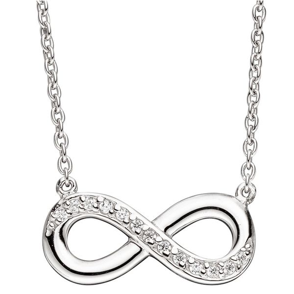 Collier Unendlichkeit Zirkonia 925 Silber 41 cm