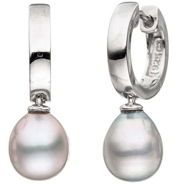 Ohrhänger graue Süßwasser Perlen 925 Silber