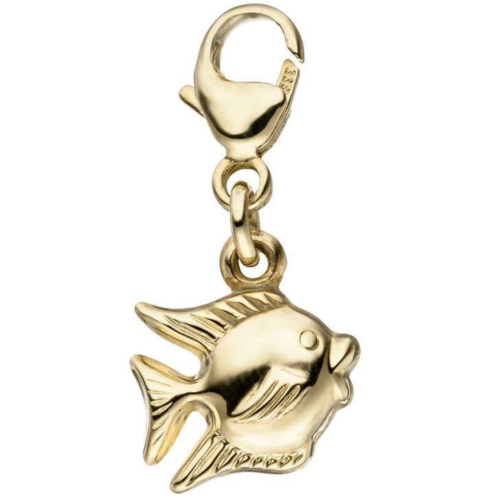 Einhänger Charm Fisch 333 Gold Gelbgold