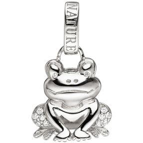 Anhänger Frosch Kröte mit Zirkonia weiß 925 Silber Silberanhänger Halsschmuck