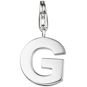 Anhänger Buchstabe &#039; G &#039; Einhänger Charm aus 925 Silber rhodiniert Bettelarmband