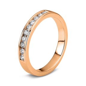 Halb-Memoire Ring aus 750 Rotgold 10 Brillanten 0,33ct TW-VSI/SI B:3,3mm