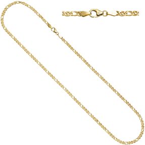 3mm Zwillings-Panzerkette Kette Collier Halskette aus 585 Gold Gelbgold 45cm