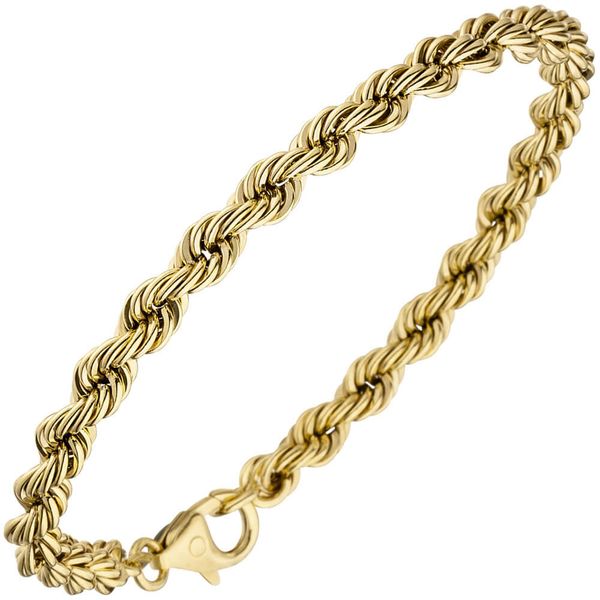 5,4mm Kordelarmband aus 585 Gelbgold 19cm