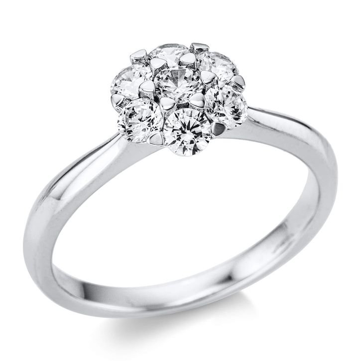 Ring 750 Weißgold 7 Brillanten 0.72ct