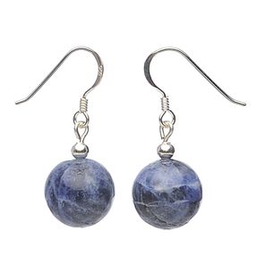Ohrringe Ohrhänger aus echtem Sodalith violett blau glatt Ohrschmuck Damen
