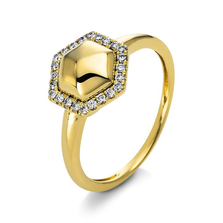 Ring 585 Gelbgold 24 Brillanten 0.14ct B 10.7mm