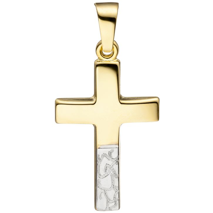 Anhänger Kreuz diamantiert 333 Gold