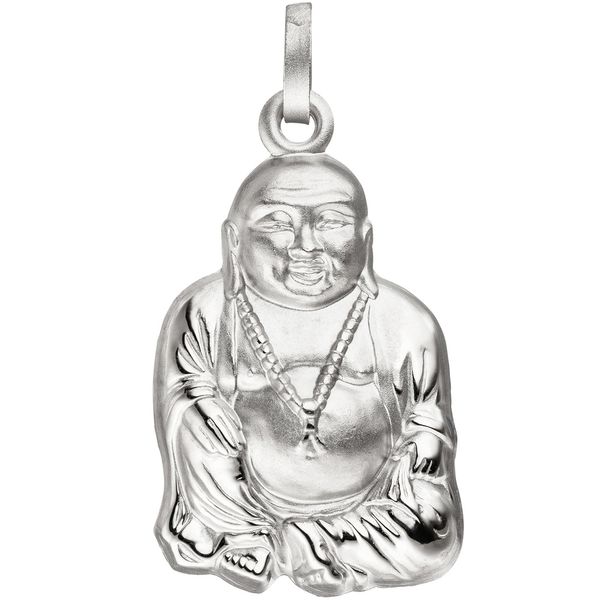 Anhänger Buddha aus echtem 925 Silber rhodiniert