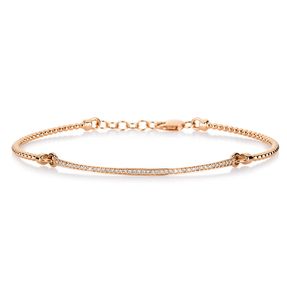 Armband aus 585 Gold Rotgold 43 Brillanten 0,18ct TW-SI Ø65mm