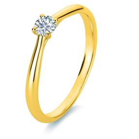 Solitär Ring Damenring 585 Gold Gelbgold Diamant Brillant 0,20 Ct. 4er-Krappe