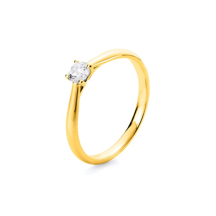 Solitär Ring aus 585 Gelbgold mit Brillant 0.25 Ct