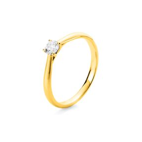 Solitär Ring 585 Gold Gelbgold Diamant Brillant 0,25 Ct 4er-Krappe B: 1,9mm