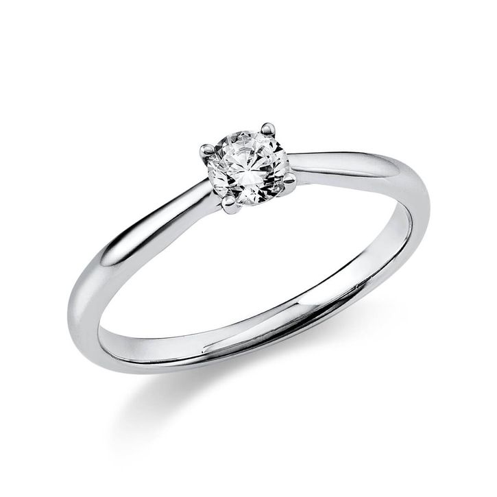 Solitär Ring aus 950 Platin mit Brillant 0.25 Ct