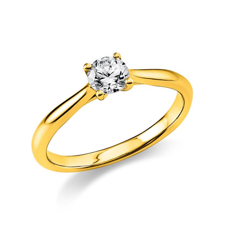 Solitär Ring aus 585 Gelbgold mit Brillant 0.40 Ct