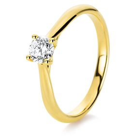 Solitär Ring Damenring 585 Gold Gelbgold Diamant Brillant 0,40 Ct. 4er-Krappe