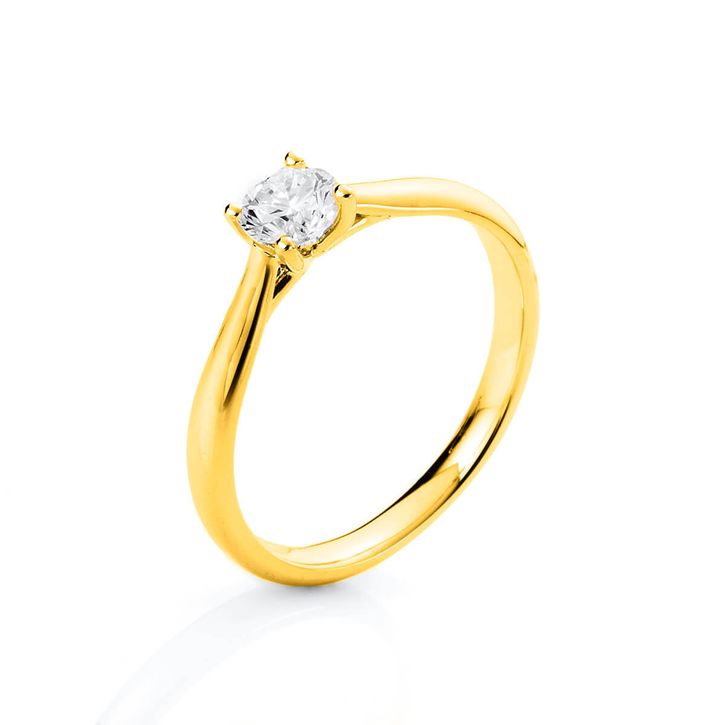 Solitär Ring aus 585 Gelbgold mit Brillant 0.50 Ct