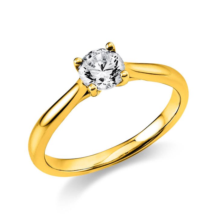 Solitär Ring aus 750 Gelbgold mit Brillant 0.50 Ct