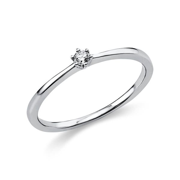 Solitär Ring aus 950 Platin mit Brillant 0.05 Ct