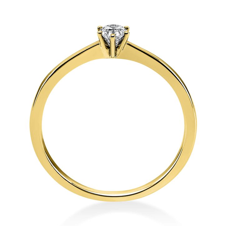 Solitär Ring aus 585 Gelbgold mit Brillant 0.15 Ct