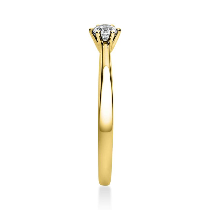 Solitär Ring aus 585 Gelbgold mit Brillant 0.15 Ct