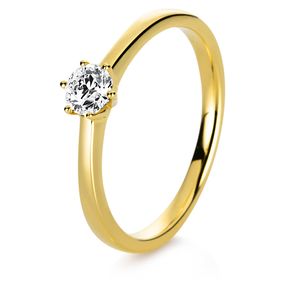 Solitär Ring Damenring 585 Gold Gelbgold Diamant Brillant 0,30 Ct. 6er-Krappe