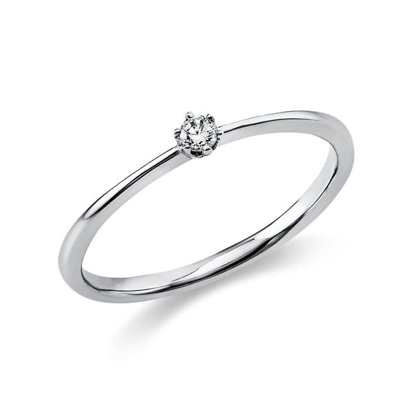 Solitär Ring aus 585 Weißgold mit Brillant 0.05 Ct