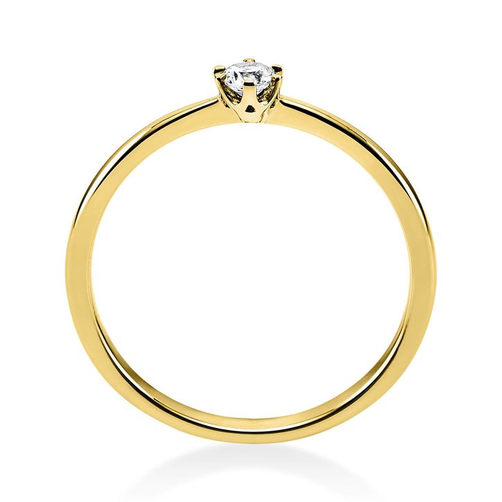 Solitär Ring aus 750 Gelbgold mit Brillant 0.10 Ct