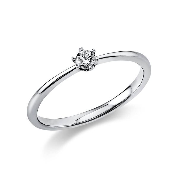 Solitär Ring aus 950 Platin mit Brillant 0.10 Ct