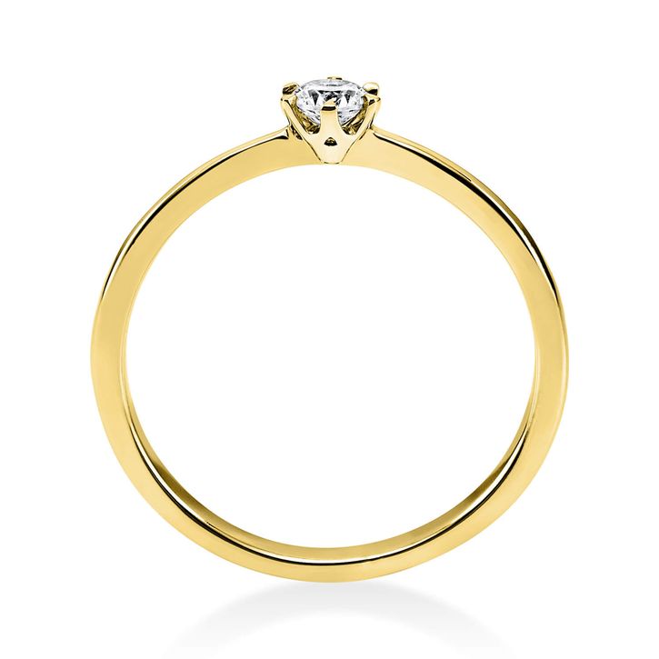 Solitär Ring aus 585 Gelbgold mit Brillant 0.15 Ct