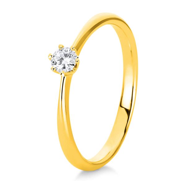 Solitär Ring aus 585 Gelbgold mit Brillant 0.15 Ct