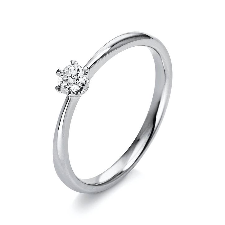 Solitär Ring aus 950 Platin mit Brillant 0.15 Ct