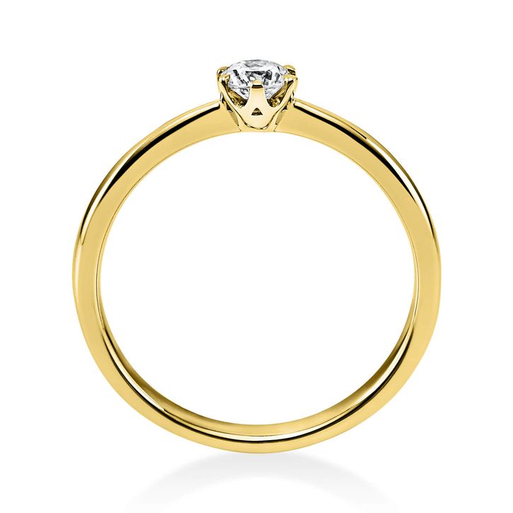 Solitär Ring aus 585 Gelbgold mit Brillant 0.20 Ct