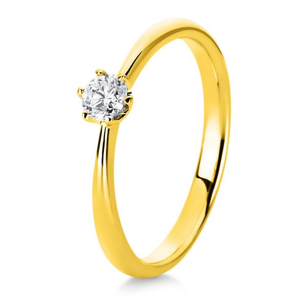 Solitär Ring aus 585 Gelbgold mit Brillant 0.20 Ct