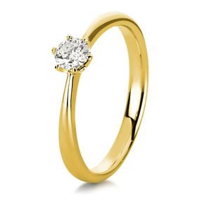 Solitär Ring Damenring 750 Gold Gelbgold mit Diamant Brillant 0,25 Ct 6er-Krappe