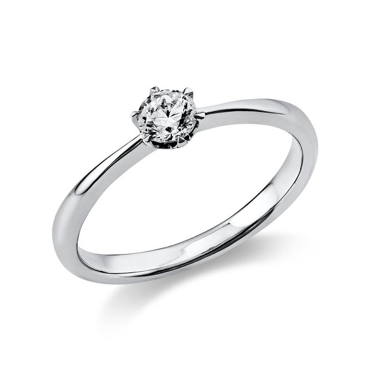 Solitär Ring aus 950 Platin mit Brillant 0.25 Ct